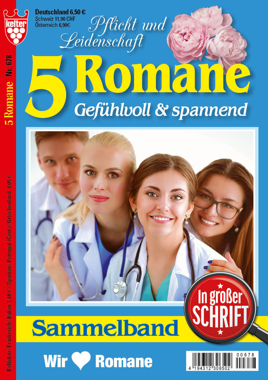5 Romane in großer Schrift blau #678