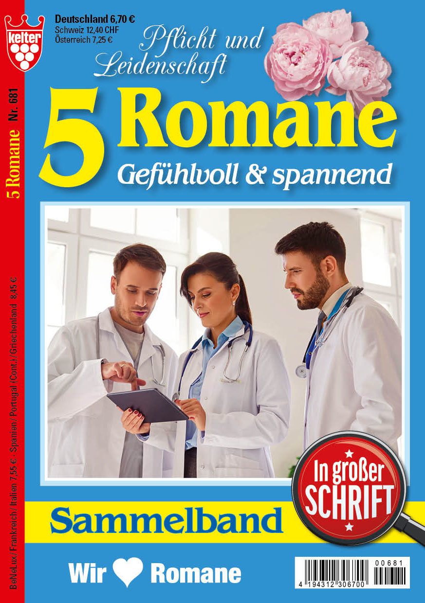 5 Romane in großer Schrift blau #681