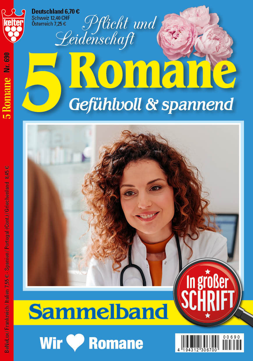 5 Romane in großer Schrift blau #690