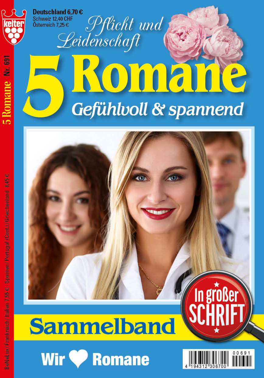 5 Romane in großer Schrift blau #691