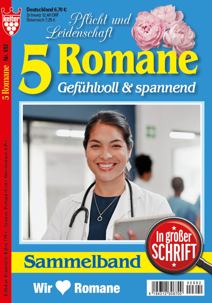 5 Romane in großer Schrift blau #692