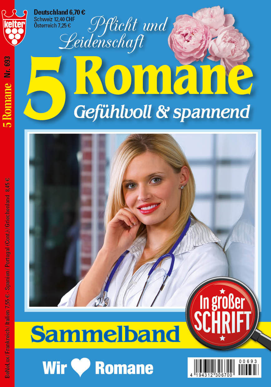 5 Romane in großer Schrift blau #693