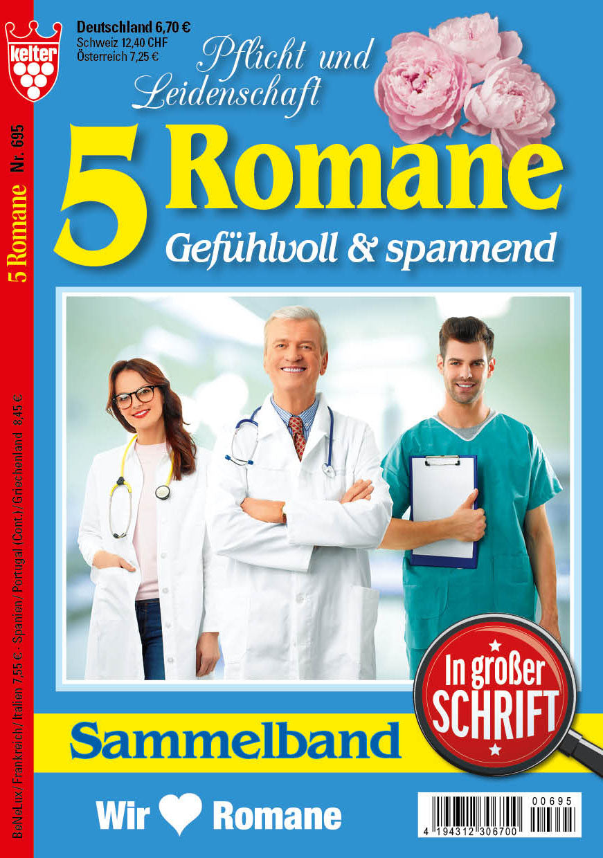 5 Romane in großer Schrift blau #695