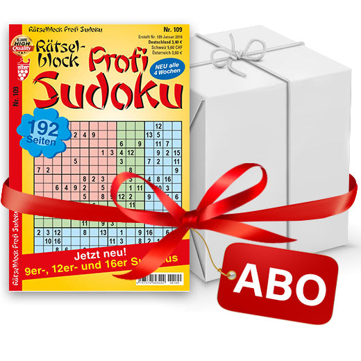 ABO - Kelter Rätsel & Rätselblock Profi Sudoku