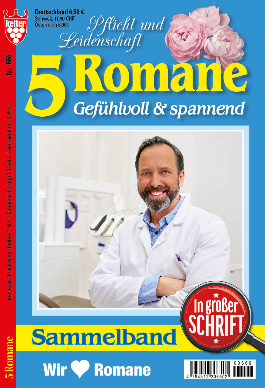 5 Romane in großer Schrift blau #666