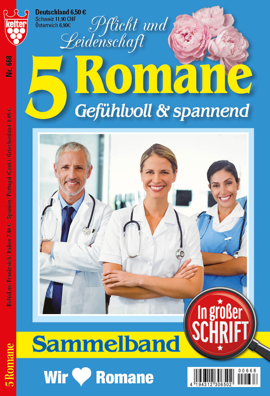 5 Romane in großer Schrift blau #668