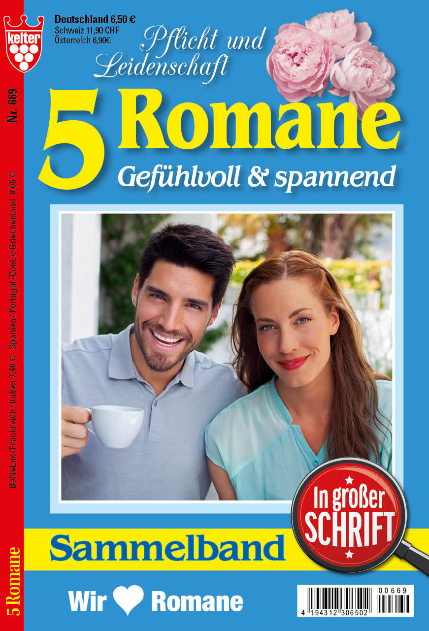 5 Romane in großer Schrift blau #669