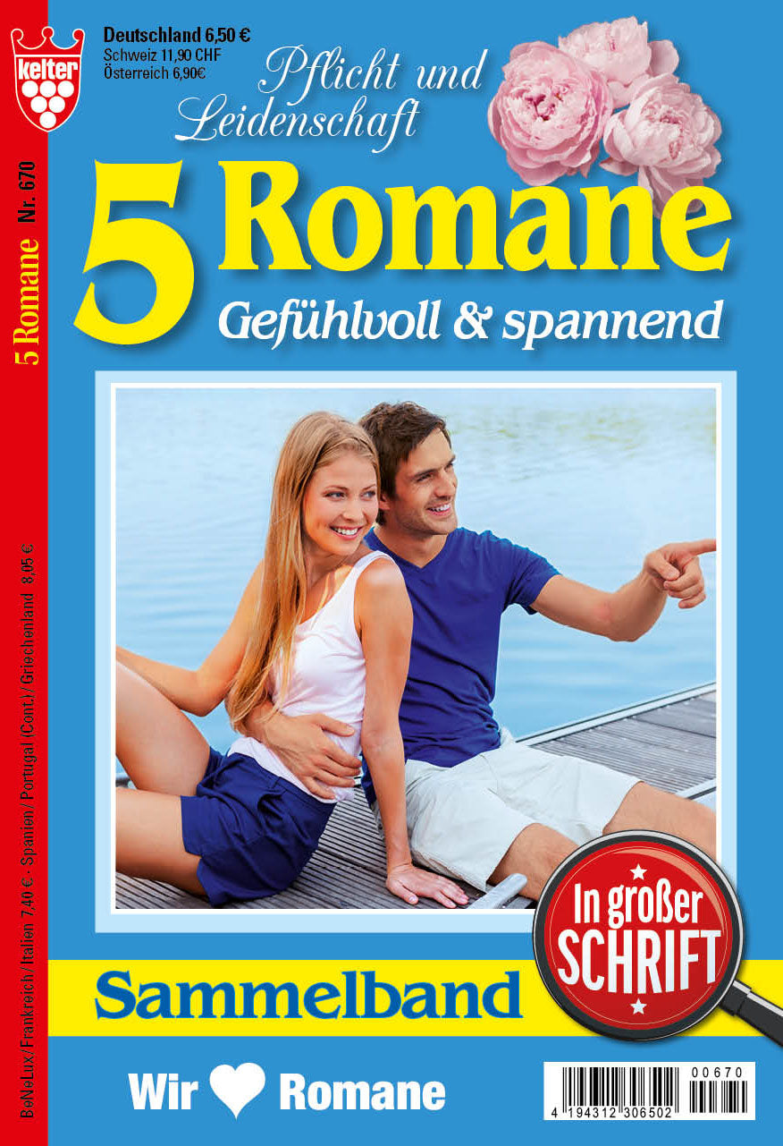 5 Romane in großer Schrift blau #670