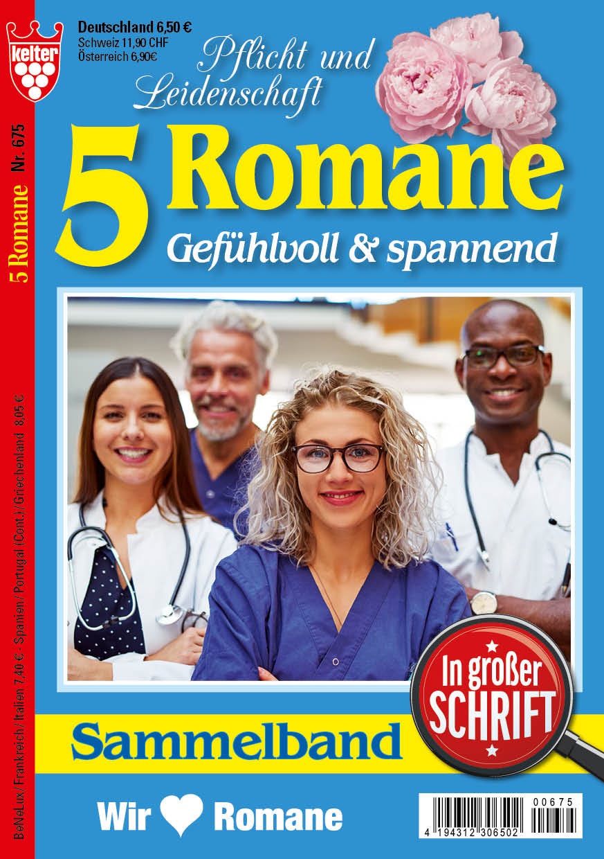 5 Romane in großer Schrift blau #675