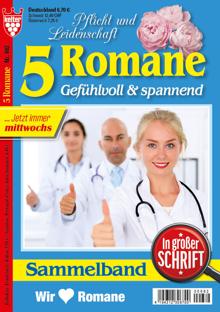 5 Romane in großer Schrift blau #682