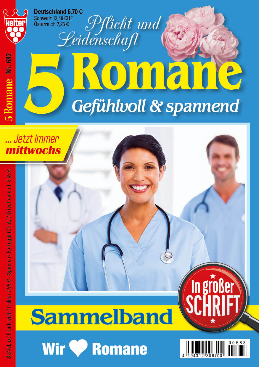 5 Romane in großer Schrift blau #683