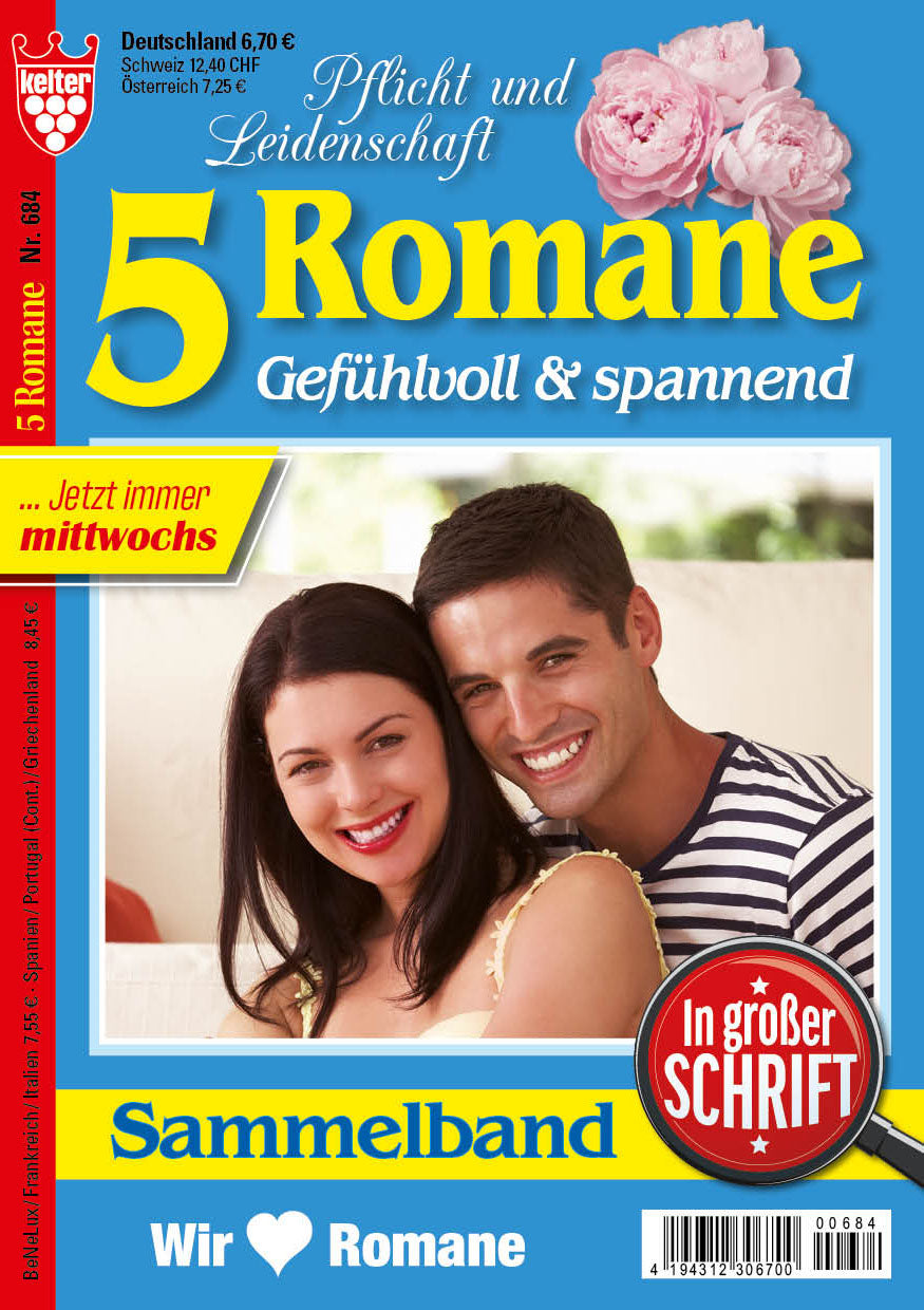 5 Romane in großer Schrift blau #684