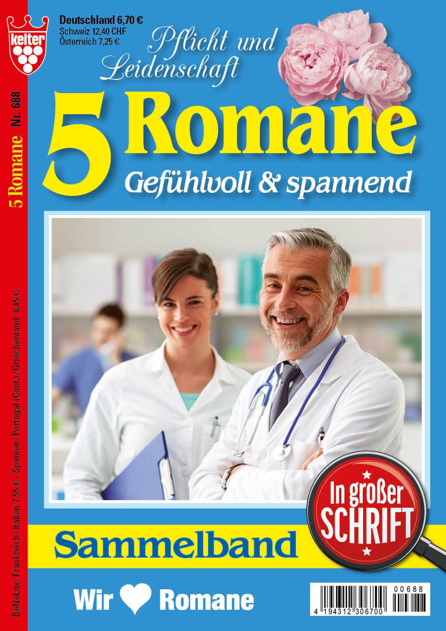 5 Romane in großer Schrift blau #688