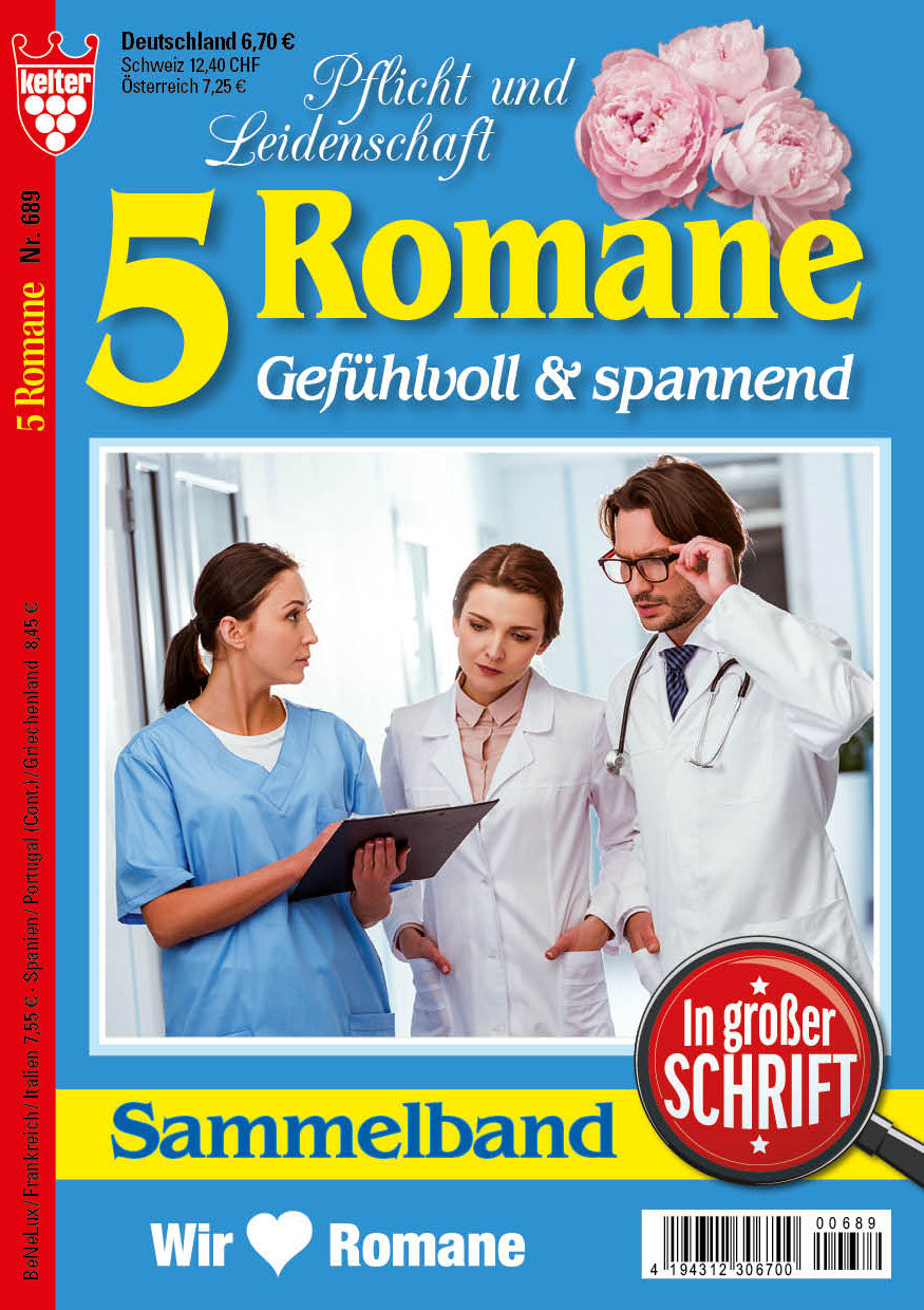 5 Romane in großer Schrift blau #689