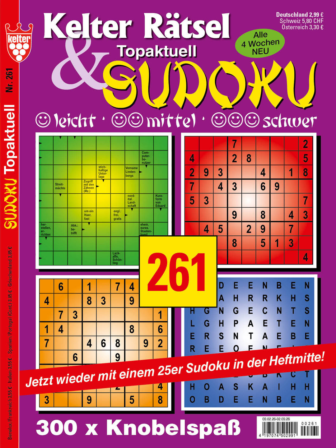Kelter Rätsel & Sudoku Topaktuell #261